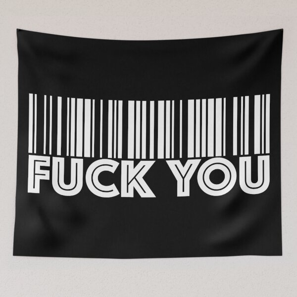 Item preview, White Fuck You BarCode designed and sold by PhrasesOfWords.