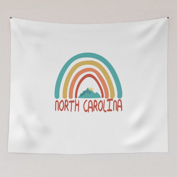 Item preview, North Carolina Retro Vintage Rainbow - North Carolina Mountain Souvenir - Gift - Hometown - Hiking - Nature designed and sold by HappyTees Lab.