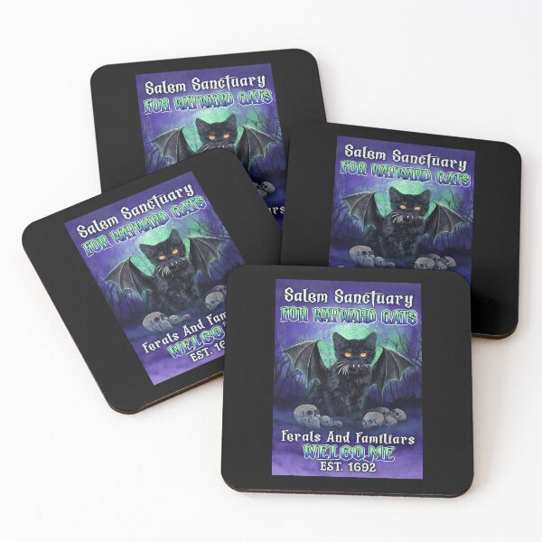 Item preview, Black Cat Salem Sanctuary For Wayward Cats Ferals And Familiars Welcome Est 1692 designed and sold by hippololocc.
