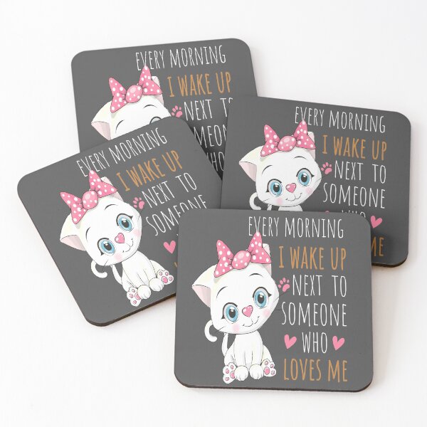 Item preview, EVERY MORNING I WAKE UP NEXT TO WHO LOVES ME CUT CAT MEME designed and sold by youssef nouree ⭐ ⭐ ⭐ ⭐ ⭐.