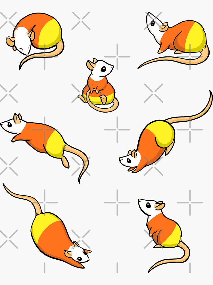 "Candy Corn Rats" Sticker for Sale by bgolins Redbubble