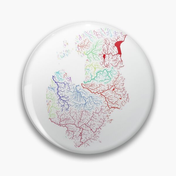 Item preview, Baltic States River Basin Map in Rainbow Colours with White Background designed and sold by GrasshopperGeo.