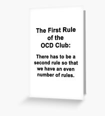 The First Rule of the OCD Club Greeting Card