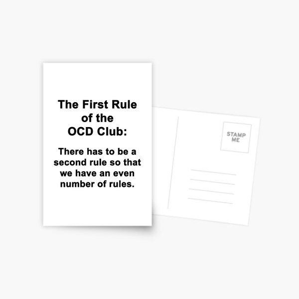 The First Rule of the OCD Club Postcard