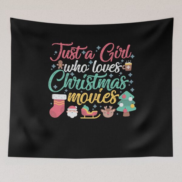 Item preview, Just a Girl Who Loves Christmas Movies Funny Christmas Gift designed and sold by TheBadWolf-13.