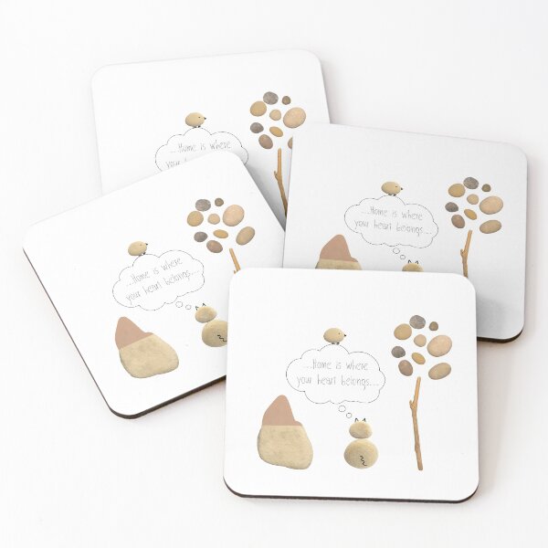 Item preview, Pebble Art. "Home is where your heart belongs..." designed and sold by KrokoStories.