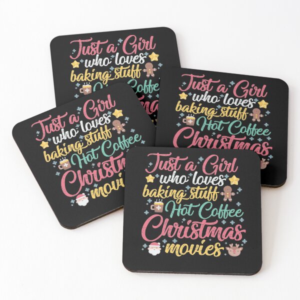 Item preview, Just a Girl Who Loves Baking Stuff Hot Coffee Christmas Movies Funny Christmas Gift designed and sold by TheBadWolf-13.