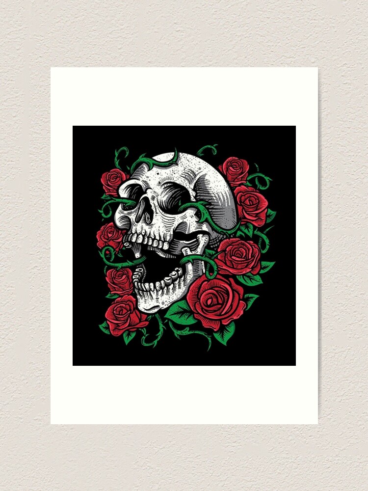 Skull and roses 