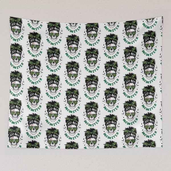 Item preview, Momster skull green leopard glasses, halloween messy bun designed and sold by ShutterKapan.
