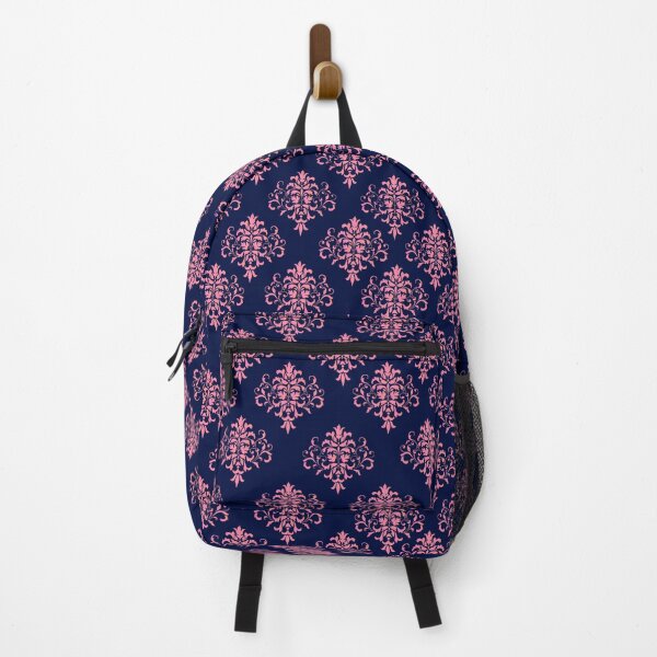 Item preview, Lacey navy and pink jacquard pattern design designed and sold by Kestrelle.