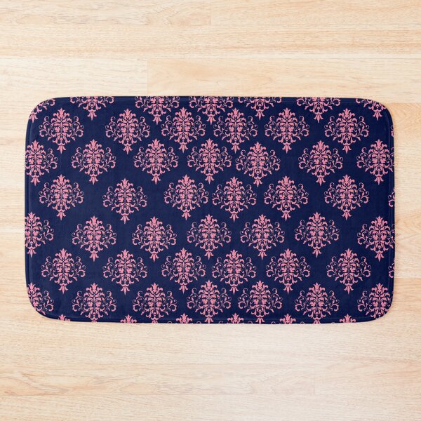 Item preview,  Lacey navy and pink jacquard pattern design designed and sold by Kestrelle.