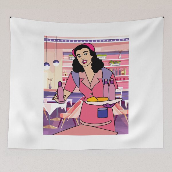 Item preview, Retro Waiter Bartender With Drinks designed and sold by flofin.