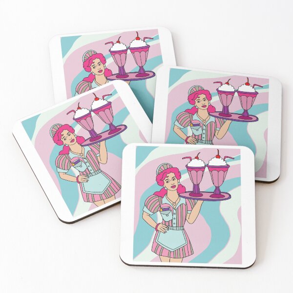 Item preview, Retro Waiter Bartender With Drinks designed and sold by flofin.