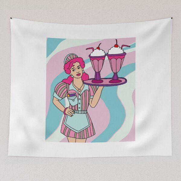 Item preview, Retro Waiter Bartender With Drinks designed and sold by flofin.