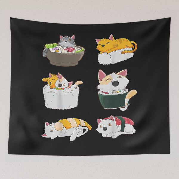 Item preview, Sushi Anime Cat Cats Kawaii Neko Sushi Lover T-Shirt designed and sold by PatrickRabel.