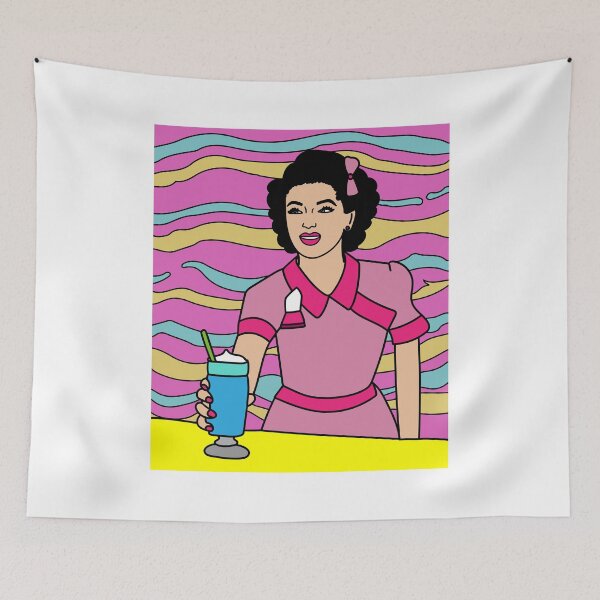 Item preview, Retro Waiter Bartender With Drinks designed and sold by flofin.