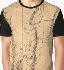 Map Of The Hudson River 1777 Graphic T-Shirt