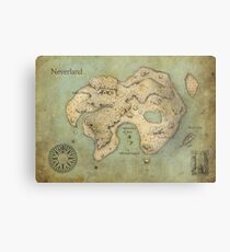 Peter Pan Neverland Map Metal Print