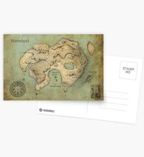 Peter Pan Neverland Map Postcards