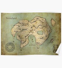 Peter Pan Neverland Karte Poster