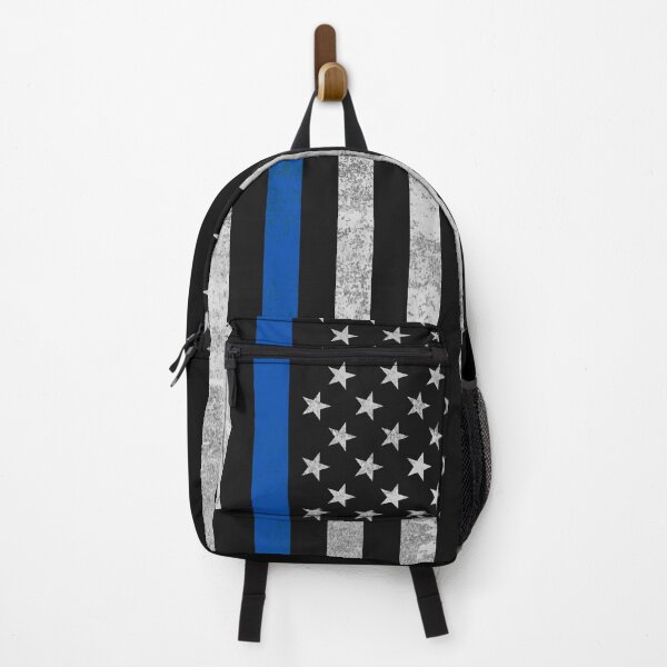 Item preview, Black American flag with blue stripe- tribute to a local police officer who was shot and killed designed and sold by Rajpramanik.