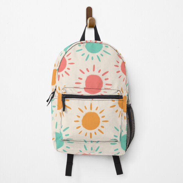 Item preview, Happy Retro Sun Pattern - Orange Mint Coral Palette designed and sold by illocharm.