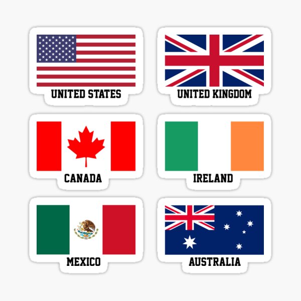 Item preview, Country Flags Sticker Pack 1 -  designed and sold by FladsynnDesigns.