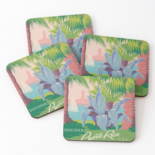 Item preview, Vintage Colorful Puerto Rico Island Scene designed and sold by JoyforU.