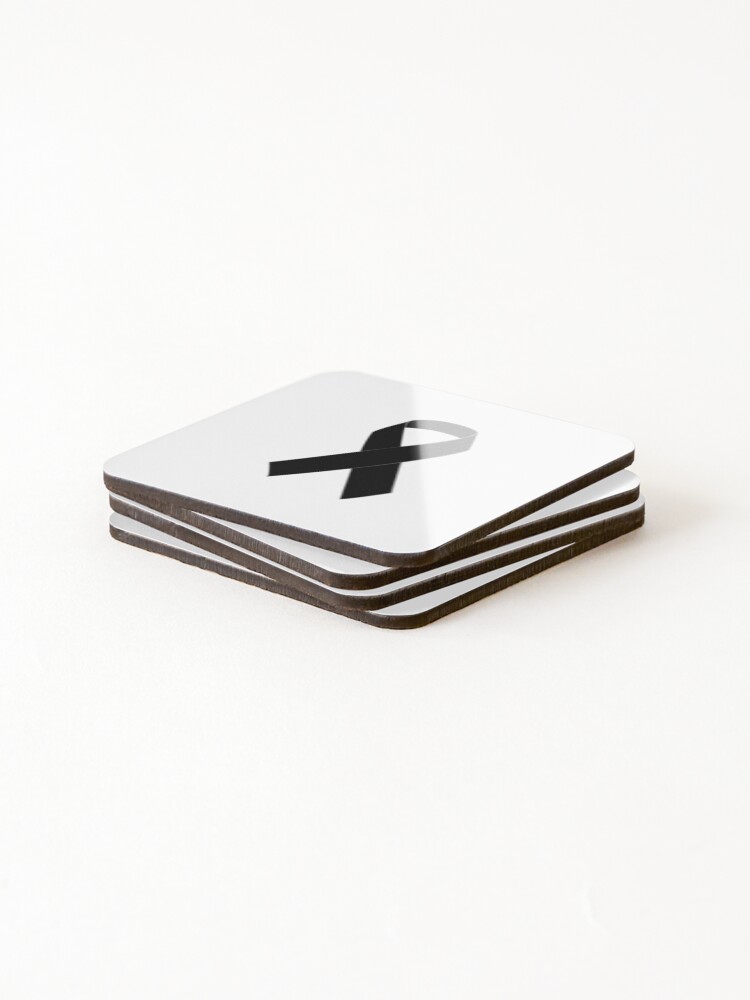Thumbnail 4 of 5, Coasters (Set of 4), Skin Cancer Ribbon designed and sold by BoldNFresh.