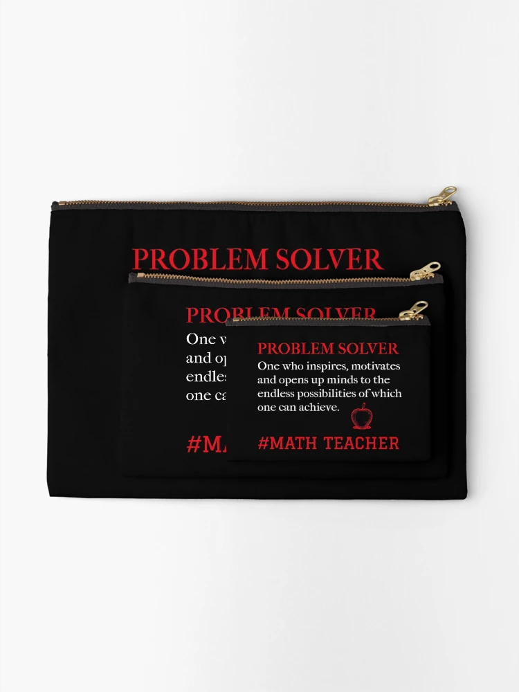 Thumbnail 2 of 4, Zipper Pouch, Problem Solver Math Teacher designed and sold by Studioapartment.