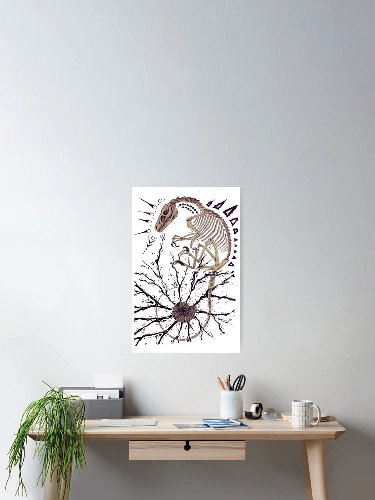 Thumbnail 2 of 3, Poster, Horizontal Raptor Skeleton Design designed and sold by HidingMonster.