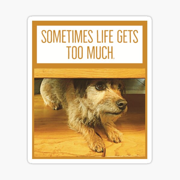 Cute dog and life too much slogan design Sticker