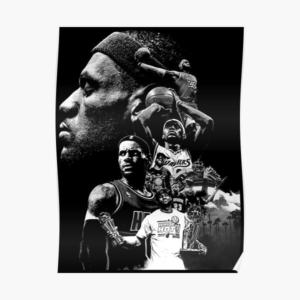 LeBron James 4 Times Champions Basketball Poster