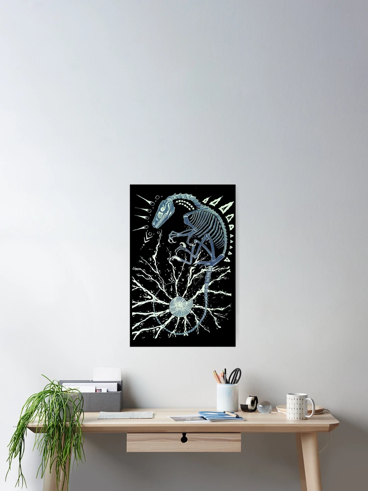 Thumbnail 2 of 3, Poster, Invert Raptor Skeleton Design designed and sold by HidingMonster.