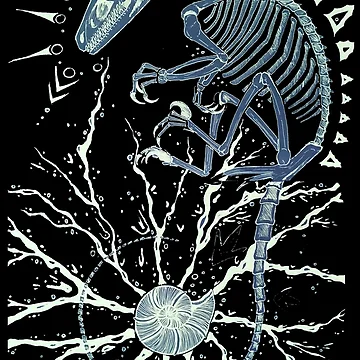 Artwork thumbnail, Invert Raptor Skeleton Design by HidingMonster