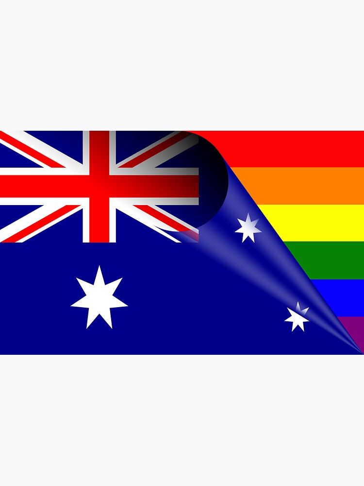 "Australia Flag LGBTQ Pride Rainbow Flag" Sticker by bigbadbear Redbubble