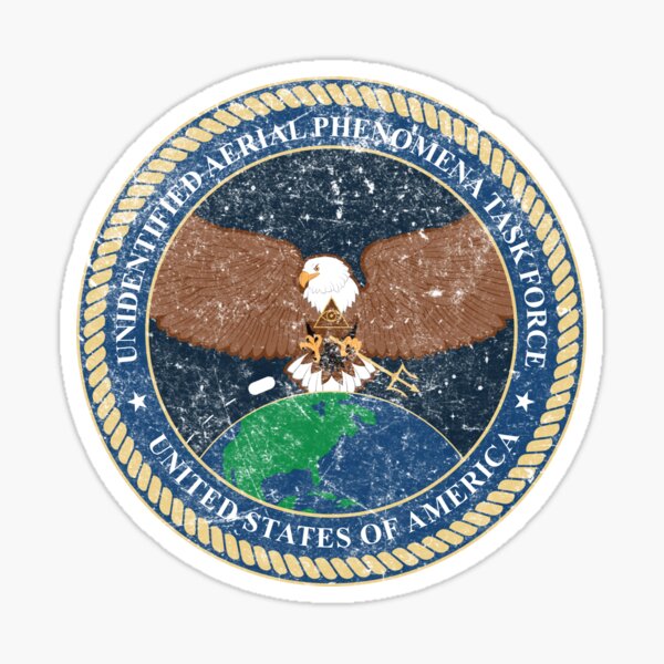 Unidentified Aerial Phenomena Task Force (UAPTF) Insignia - Grunge Textured Sticker
