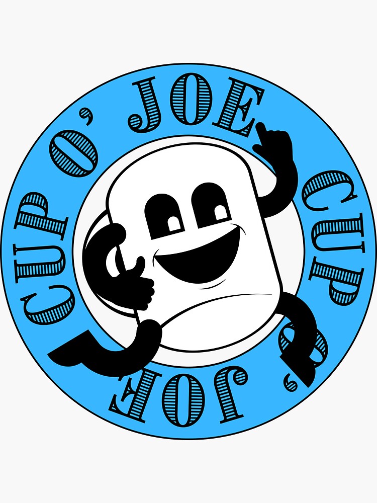 "Cup Of Joe, Coffee Cup Cartoon" Sticker by CupOfJoeInc Redbubble
