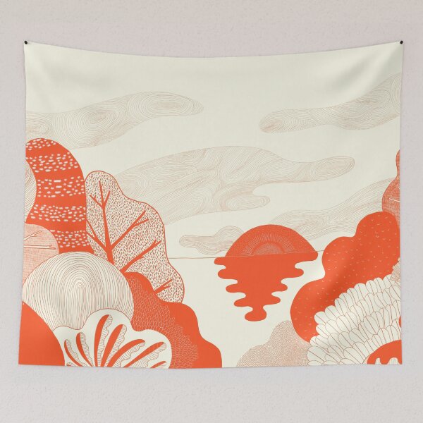 Item preview, tangerine sunset designed and sold by FLATOWL.