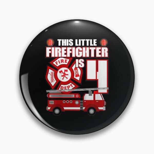 Item preview, Kids 4 Year Old Firefighter Birthday Party Fire Truck 4th Gif| Perfect Gift For you and friends designed and sold by luconats.
