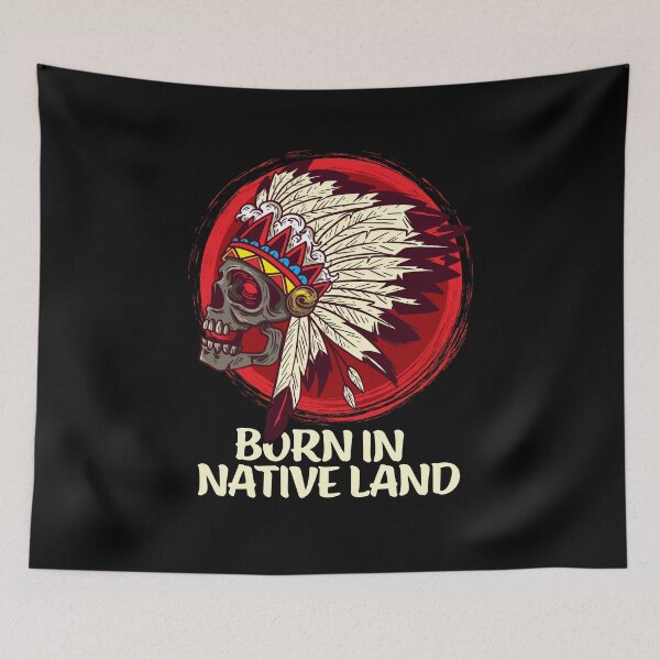 Item preview, Born in native land headdress American Indian chief skull designed and sold by FalkDania.