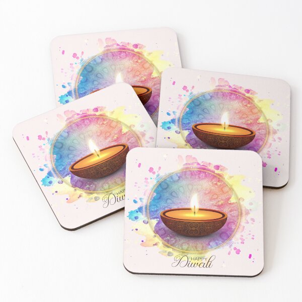 Item preview, Colorful Watercolor Diwali Deepa designed and sold by HolidayBug.