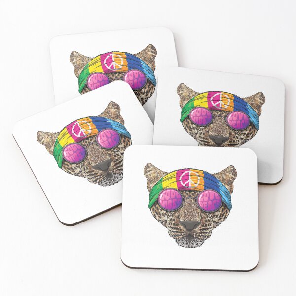 Item preview, Hippie Leopard Love Peace Sign 70s Hippie Animal designed and sold by RaymondPurves.