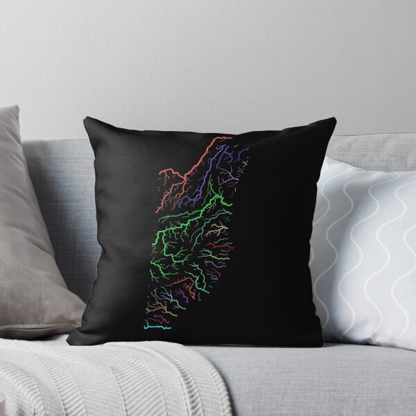 Item preview, Belize River Basin Map in Rainbow Colours with Black Background designed and sold by GrasshopperGeo.
