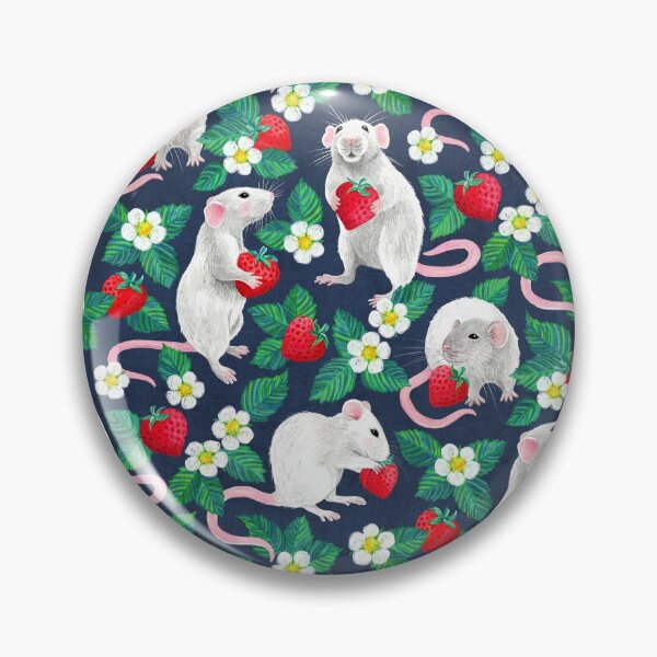 Item preview, Rats Love Strawberries on navy blue designed and sold by micklyn.