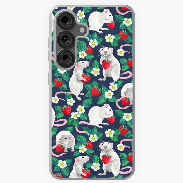 Item preview, Rats Love Strawberries on navy blue designed and sold by micklyn.