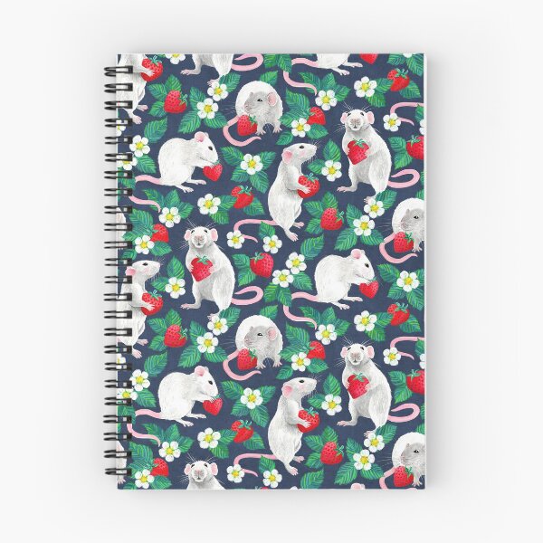 Item preview, Rats Love Strawberries on navy blue designed and sold by micklyn.