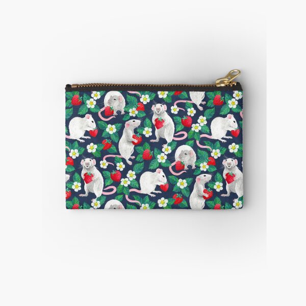 Item preview, Rats Love Strawberries on navy blue designed and sold by micklyn.