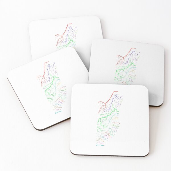 Item preview, Belize River Basin Map in Rainbow Colours with White Background designed and sold by GrasshopperGeo.