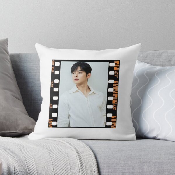 Cha Eunwoo Cute Smile Pillow Case Throw Pillow Cover Cotton Linen